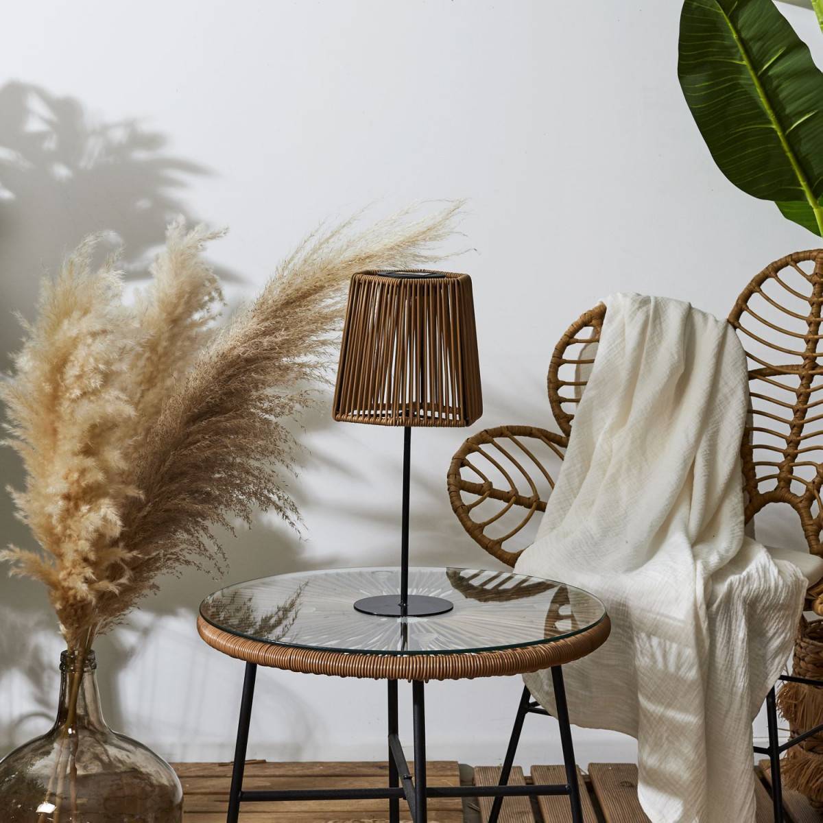 The Home Deco Factory - Lampe à Poser Extérieur Solaire "Carmine" 40cm Beige - Image 7
