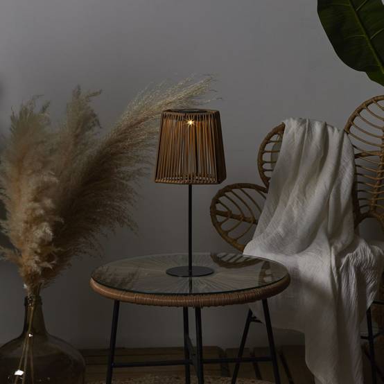 The Home Deco Factory - Lampe à Poser Extérieur Solaire "Carmine" 40cm Beige - Image 8