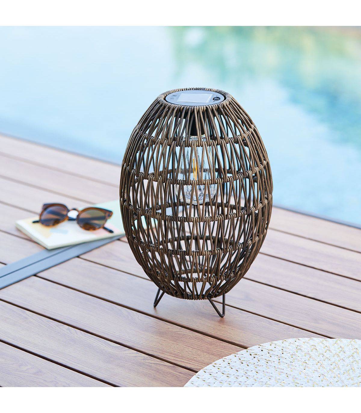 Lampe solaire "Ravi" beige H32cm ATMOSPHERA CREATEUR D'INTERIEUR - Image 4