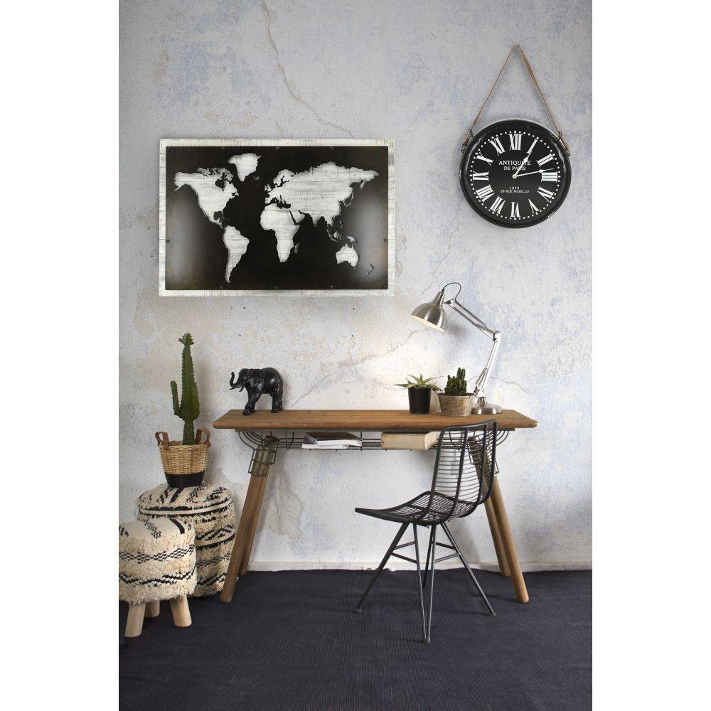 Aubry Gaspard - Horloge en métal noir laqué Antiquités de Paris - Imagen 2