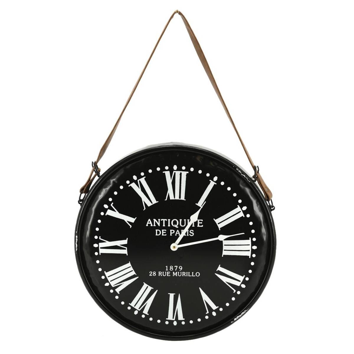 Aubry Gaspard - Horloge en métal noir laqué Antiquités de Paris - Imagen 1