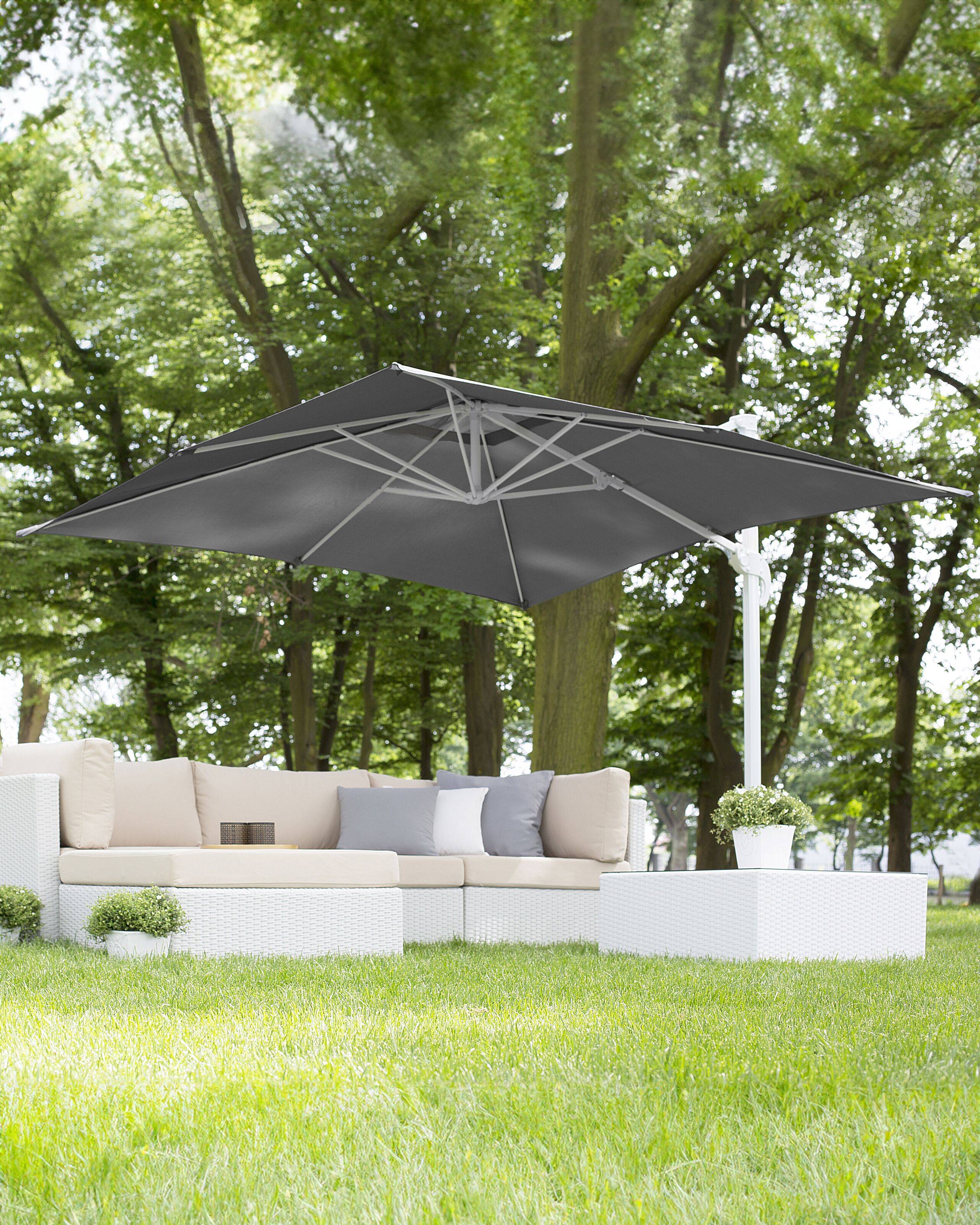Beliani - Parasol déporté Tissu Gris foncé MONZA - Beliani - Imagen 1