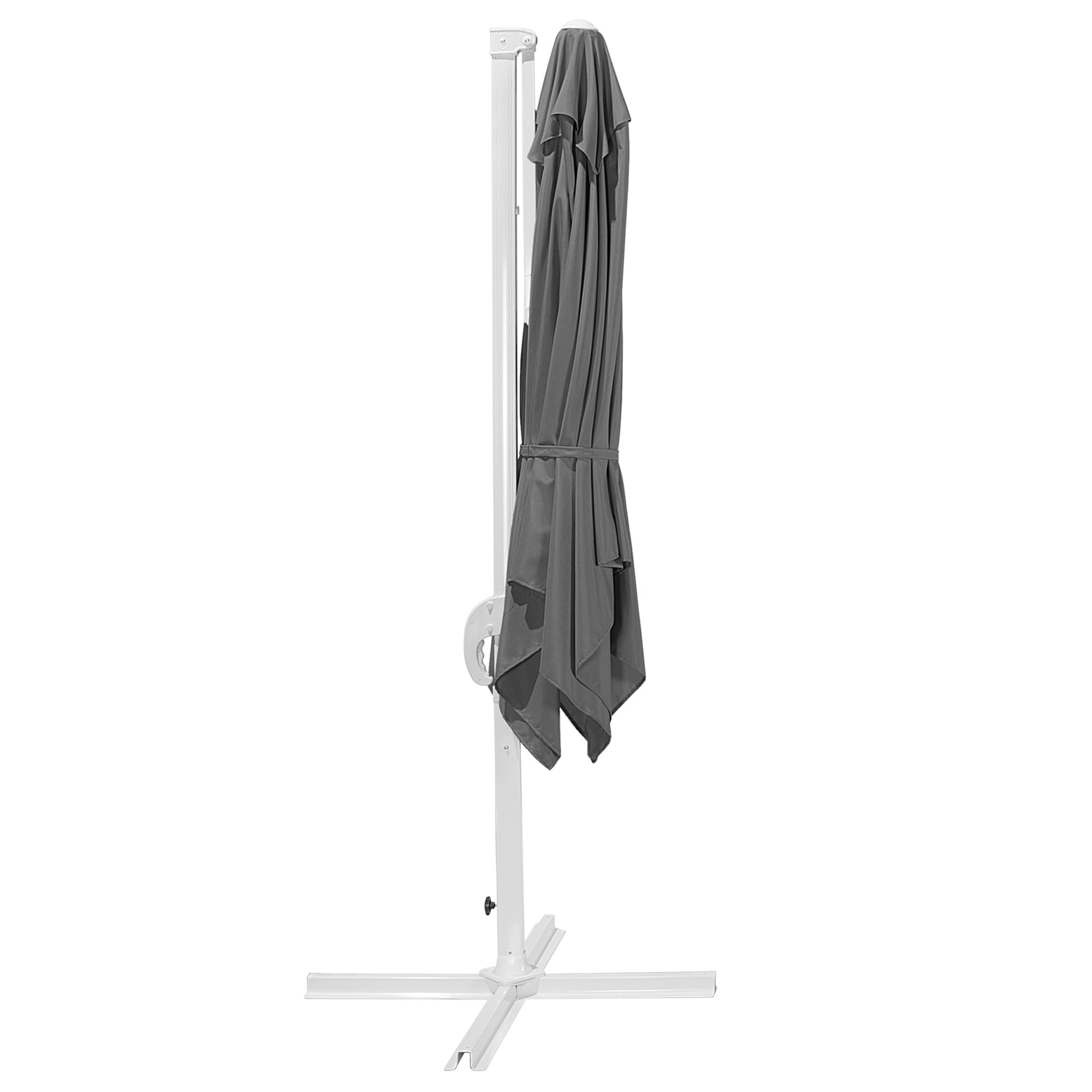 Beliani - Parasol déporté Tissu Gris foncé MONZA - Beliani - Imagen 7