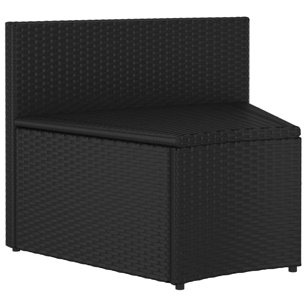 Helloshop26 - Salon de jardin meuble d'extérieur ensemble de mobilier 9 pièces avec coussins résine tressée noir - Imagen 7