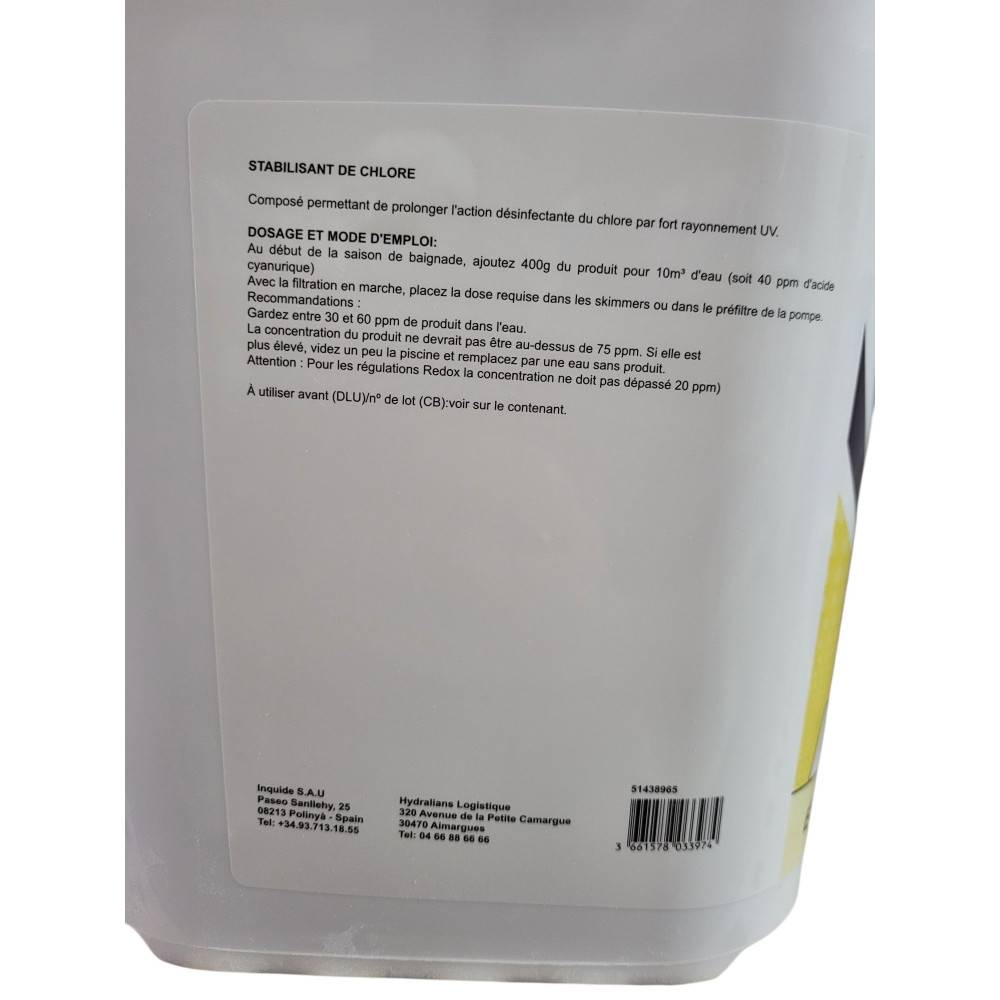 Stabilisant du chlore 4.5kg CHLORESTAB Nmp - Imagen 2