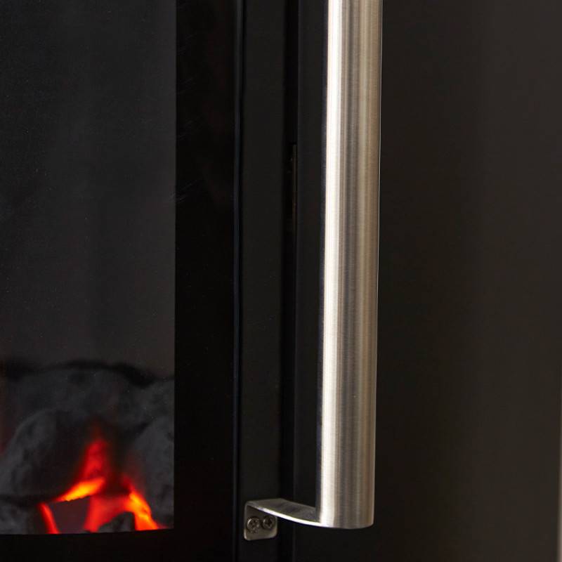 Favex - Chauffage d'appoint à gaz Volga - FAVEX - Effet feu de cheminée - Livré avec tuyau et détendeur - 6 puissances - 40 m², Noir - Image 7