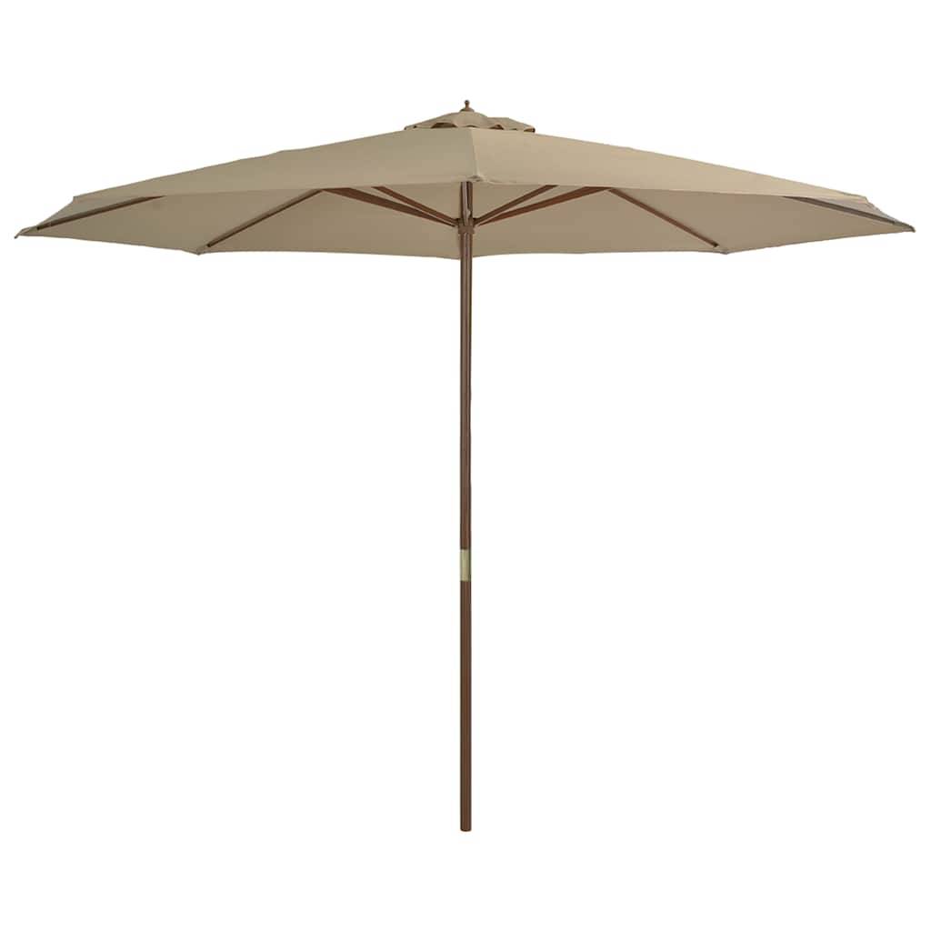 PANGIVO - Parasol extérieur en bois avec mât en bambou, taupe, 350 x 240 cm - PANGIVO - Image 2
