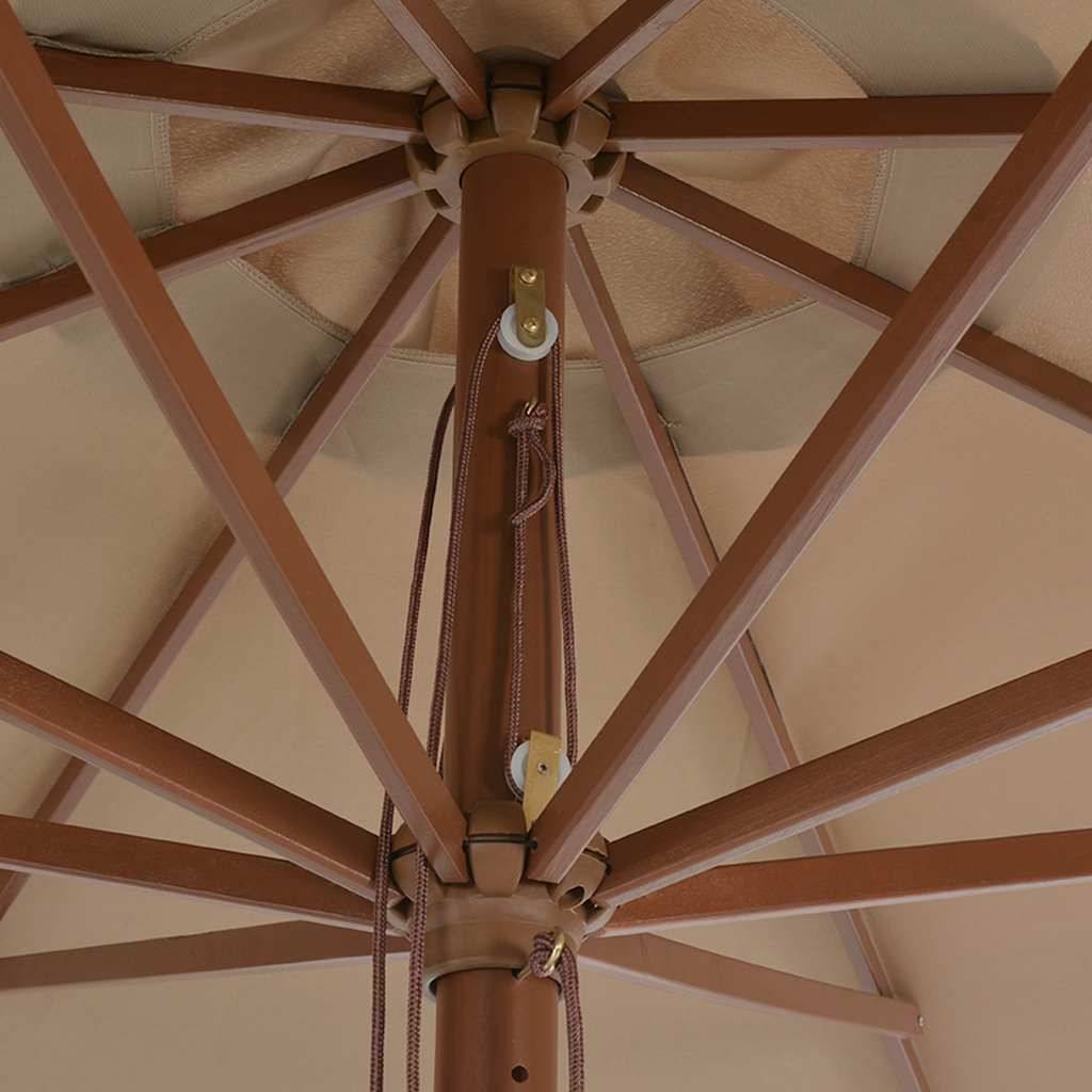 PANGIVO - Parasol extérieur en bois avec mât en bambou, taupe, 350 x 240 cm - PANGIVO - Image 5