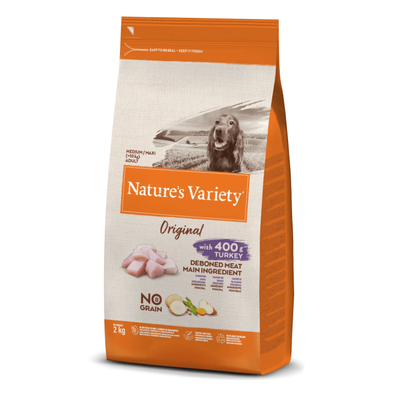 CROQUETTE CHIEN - ORIGINAL MEDIUM / MAX DINDE - NATURE'S VARIETY 10 kg - Imagen 1