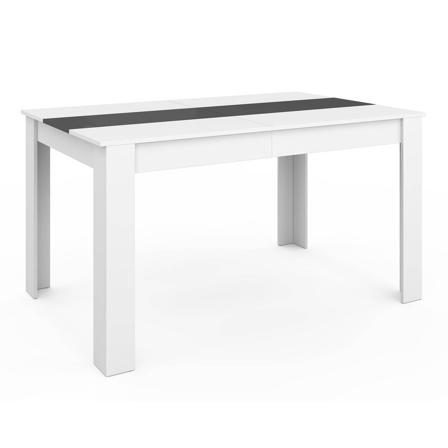IDMARKET - Ensemble table à manger GEORGIA 140 cm blanche et grise et 6 chaises ROMANE grises - Image 3