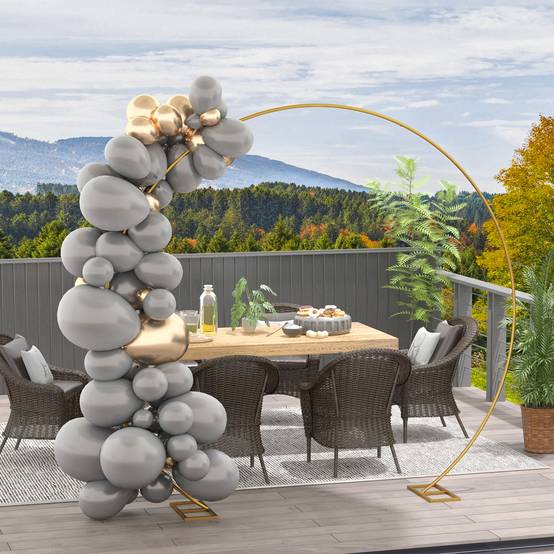Arche de jardin acier doré 280 x 60 x 258 cm - PANGIVO - Image 4