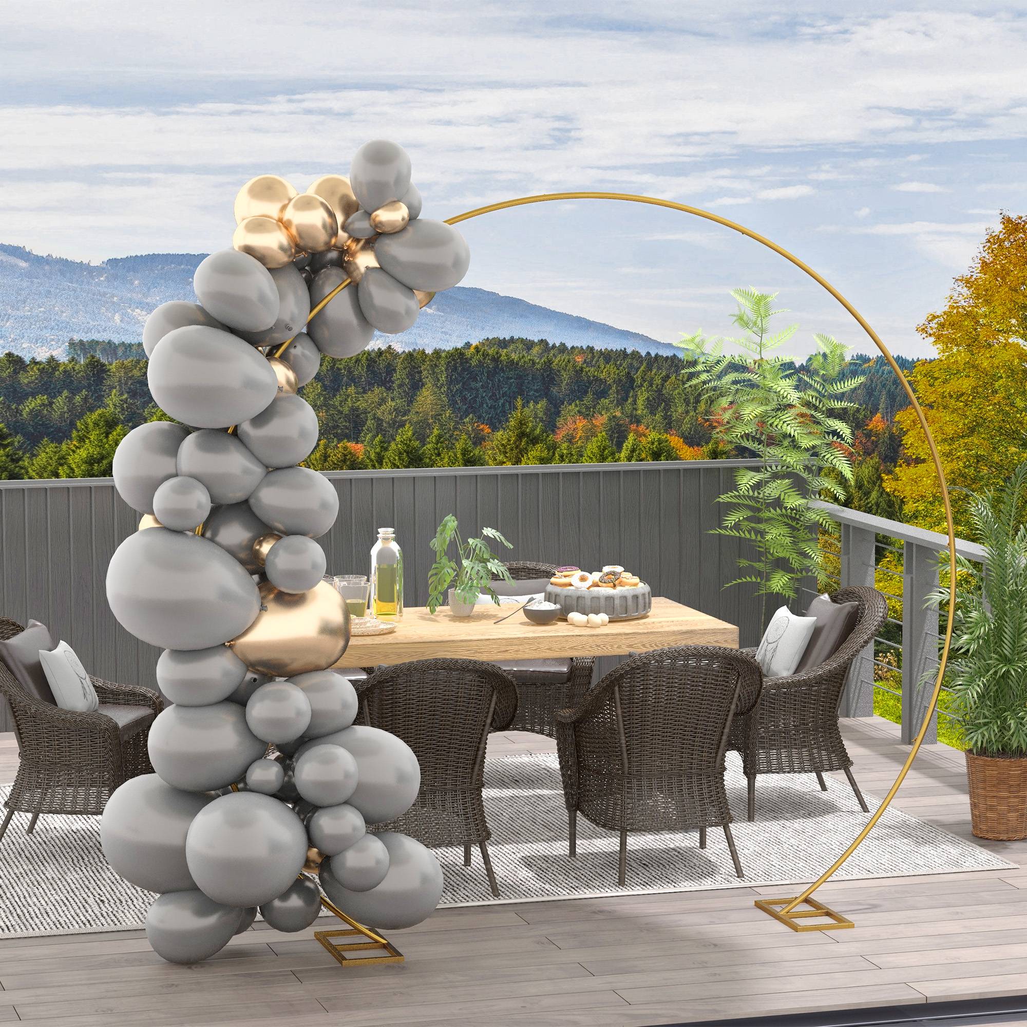Arche de jardin acier doré 280 x 60 x 258 cm - PANGIVO - Image 4