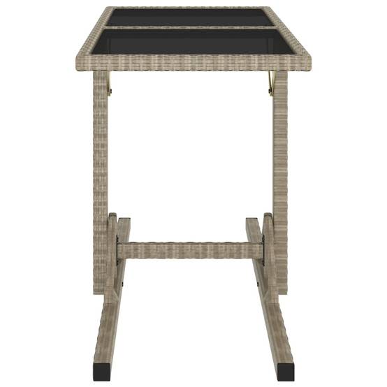 PANGIVO - Table de jardin Verre et Résine tressée Beige 110 x 53 x 72 cm - PANGIVO - Image 3