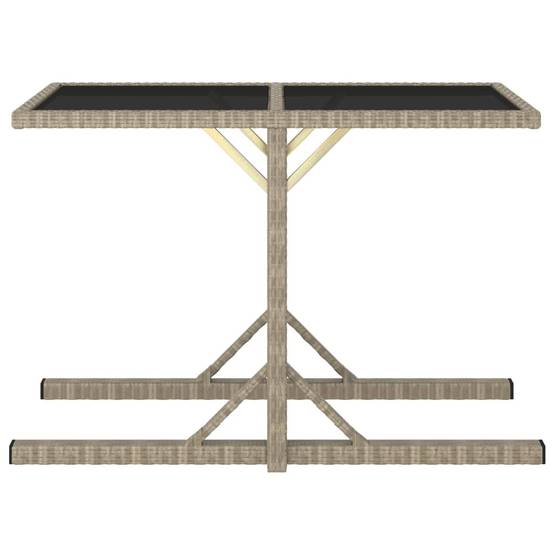 PANGIVO - Table de jardin Verre et Résine tressée Beige 110 x 53 x 72 cm - PANGIVO - Image 2