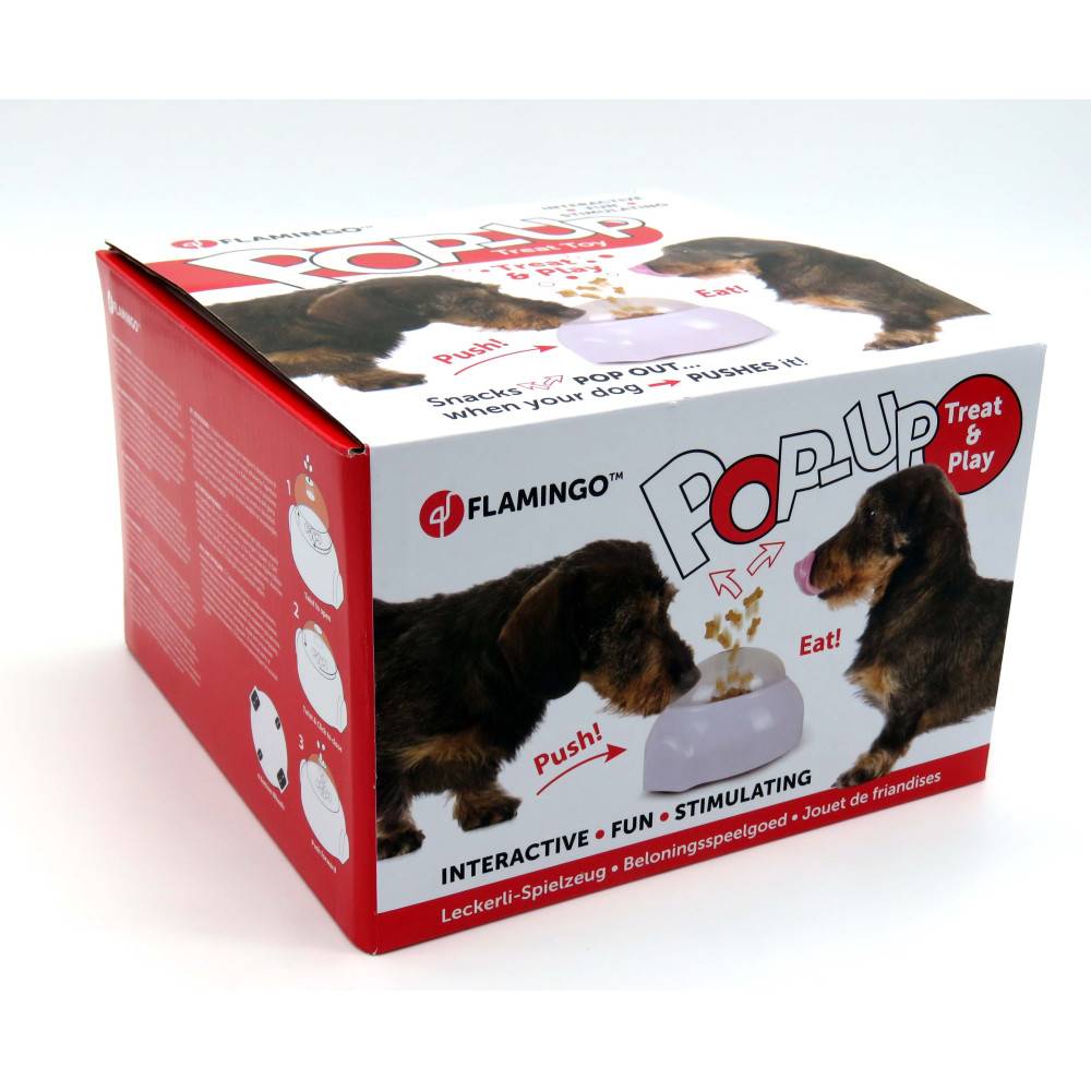 Flamingo - Jouet distributeur de friandises popup 20 cm x 18 x 11.5 cm pour chien - Imagen 2