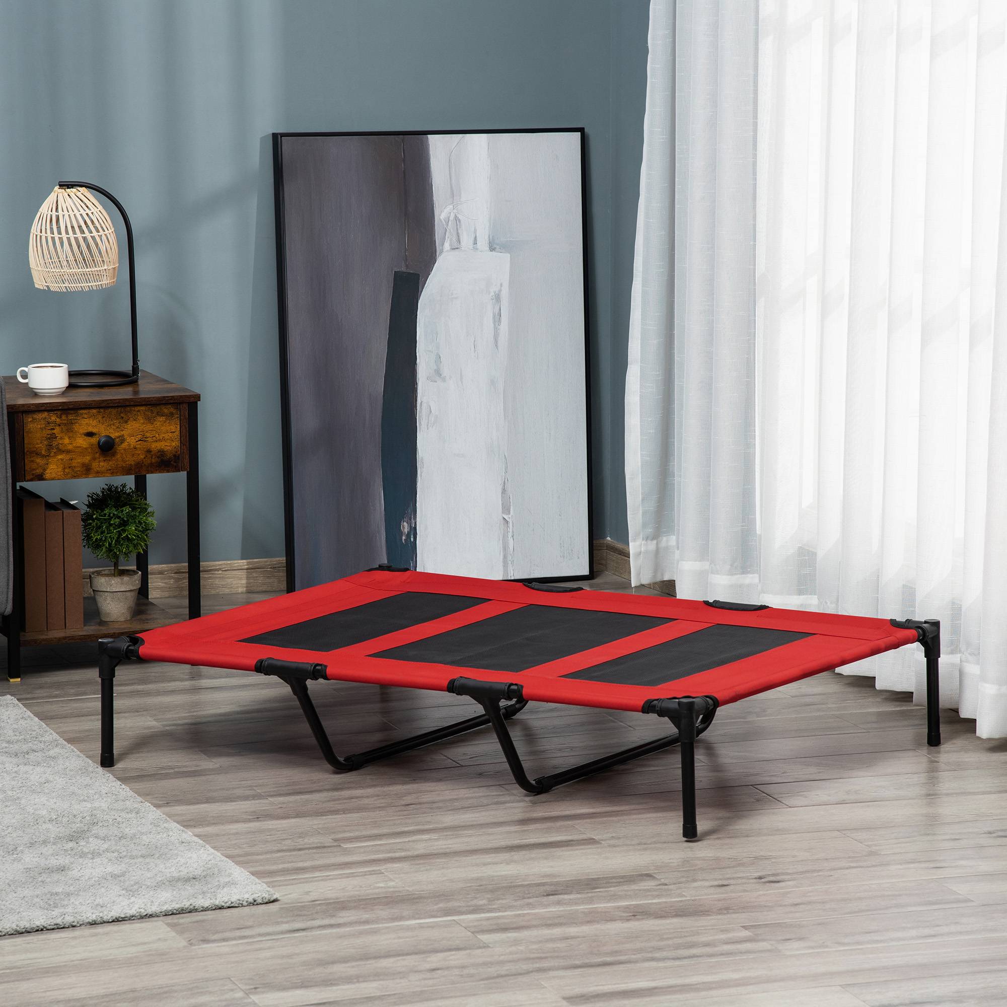 Lit rafraîchissant surélevé Métal pour très grand chien Couchage XXL anti-humidité 122cm rouge - ComfortXL Outdoor Living - Image 4