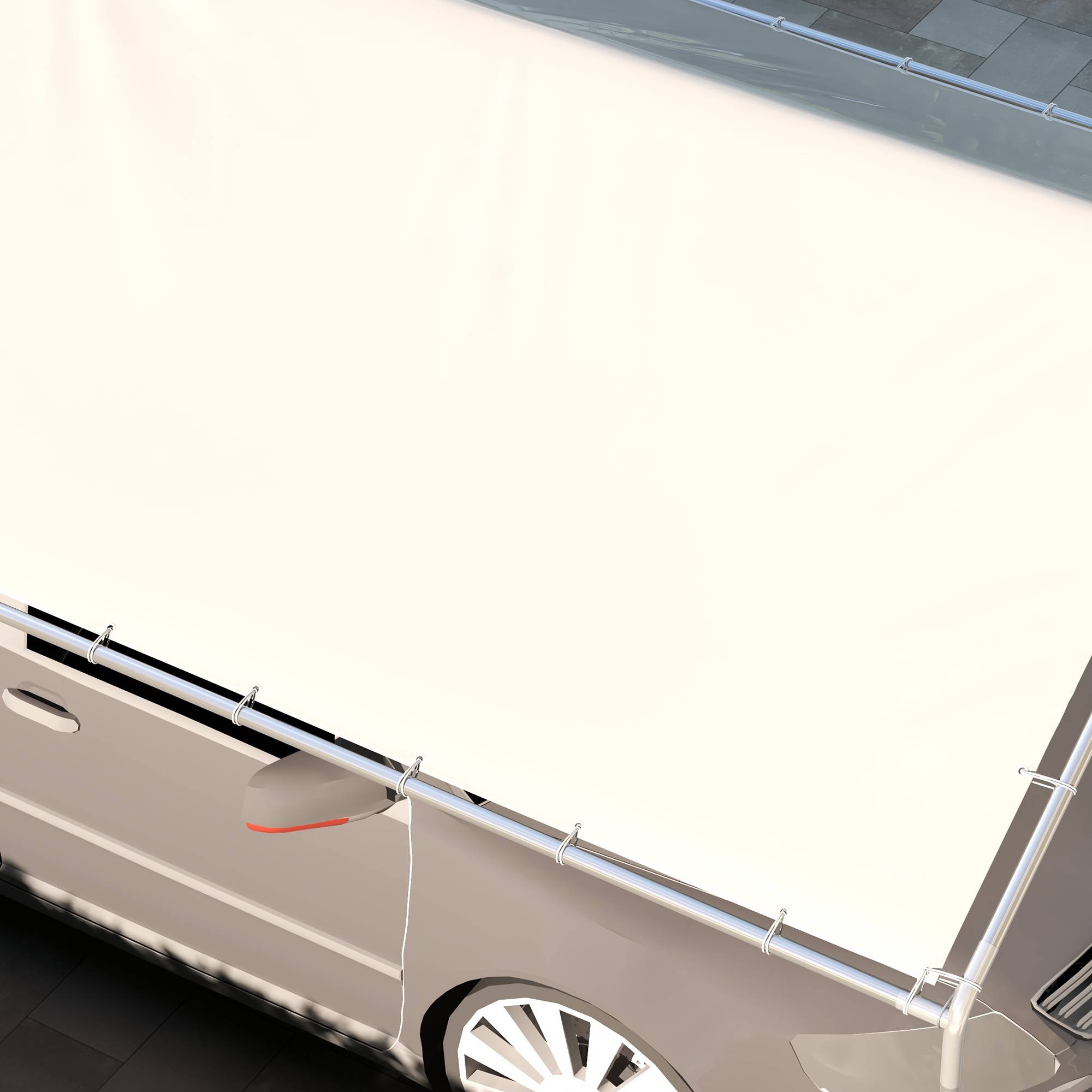 Outsunny - Toile de rechange carport auvent voiture dim. 6L x 3l m tendeurs élastiques inclus PE haute densité blanc - Imagen 9