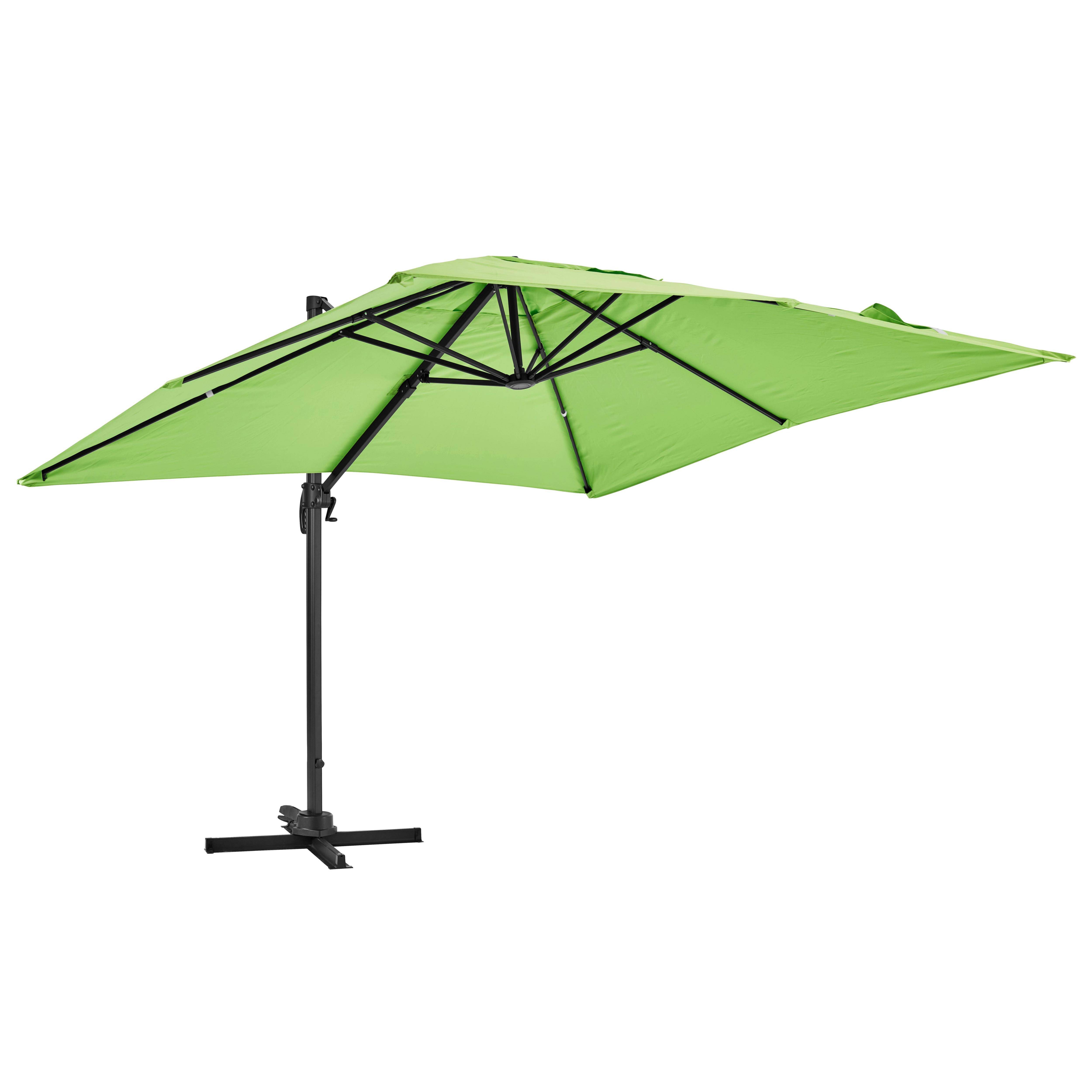 Oviala - Parasol déporté inclinable et rotatif  3x3m et 4 dalles lestées vert Malaga - Oviala - Imagen 4