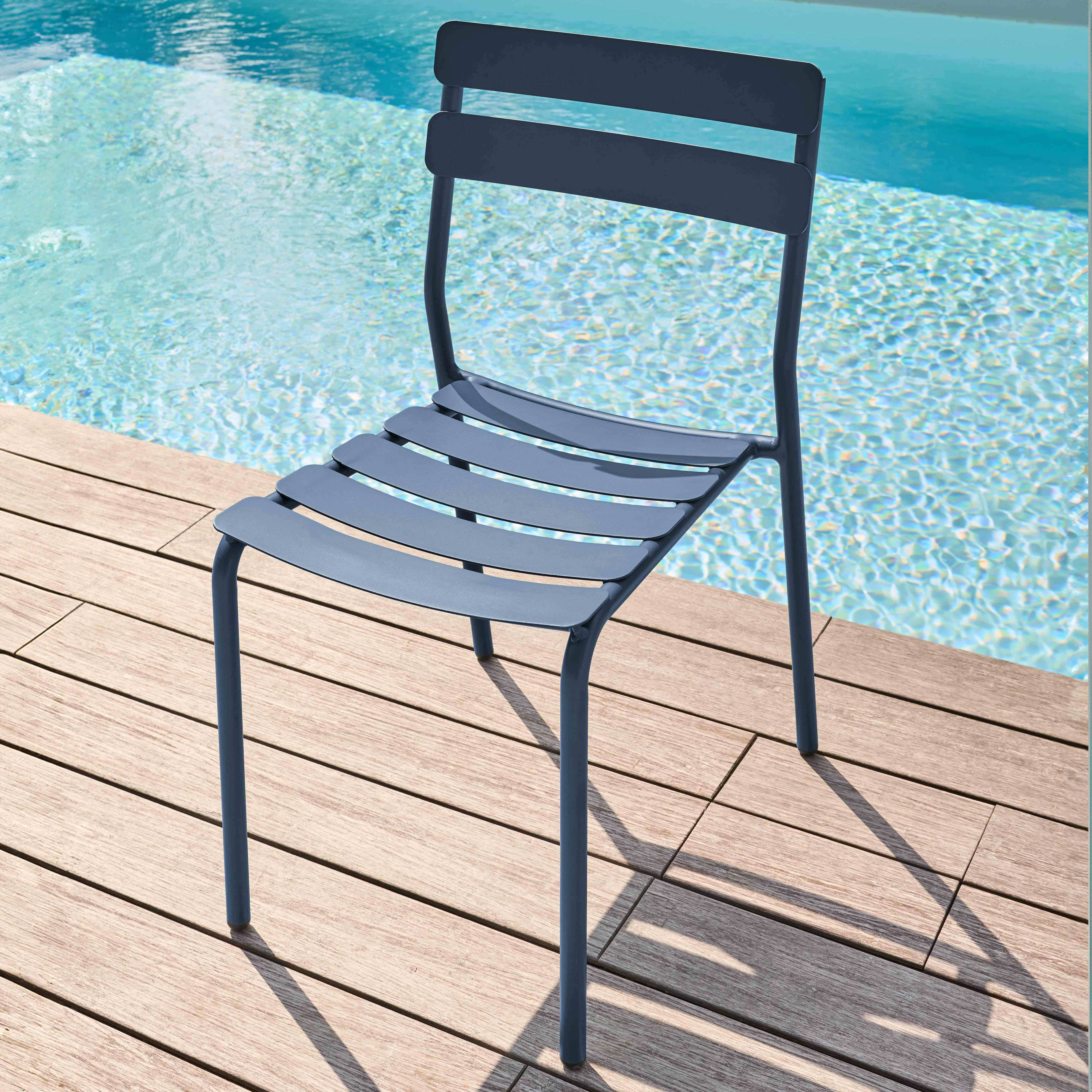 Oviala - Chaise de terrasse en aluminium bleu foncé Almada - Oviala - Imagen 2