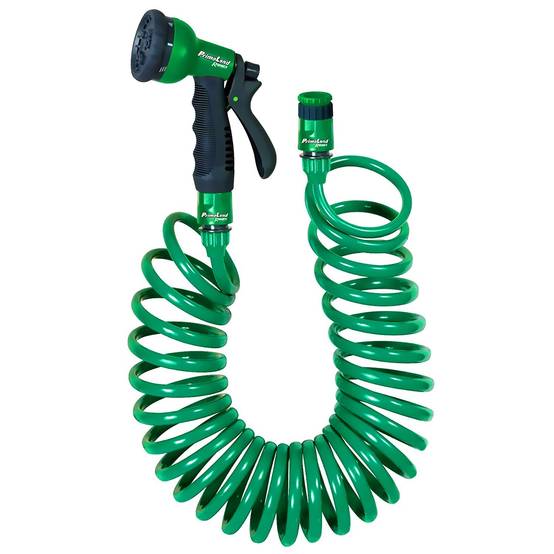 Kit tuyau à spirale pour arrosage, BMI, 15 m, vert/gris, arrosage jardin, pelouse - Image 1