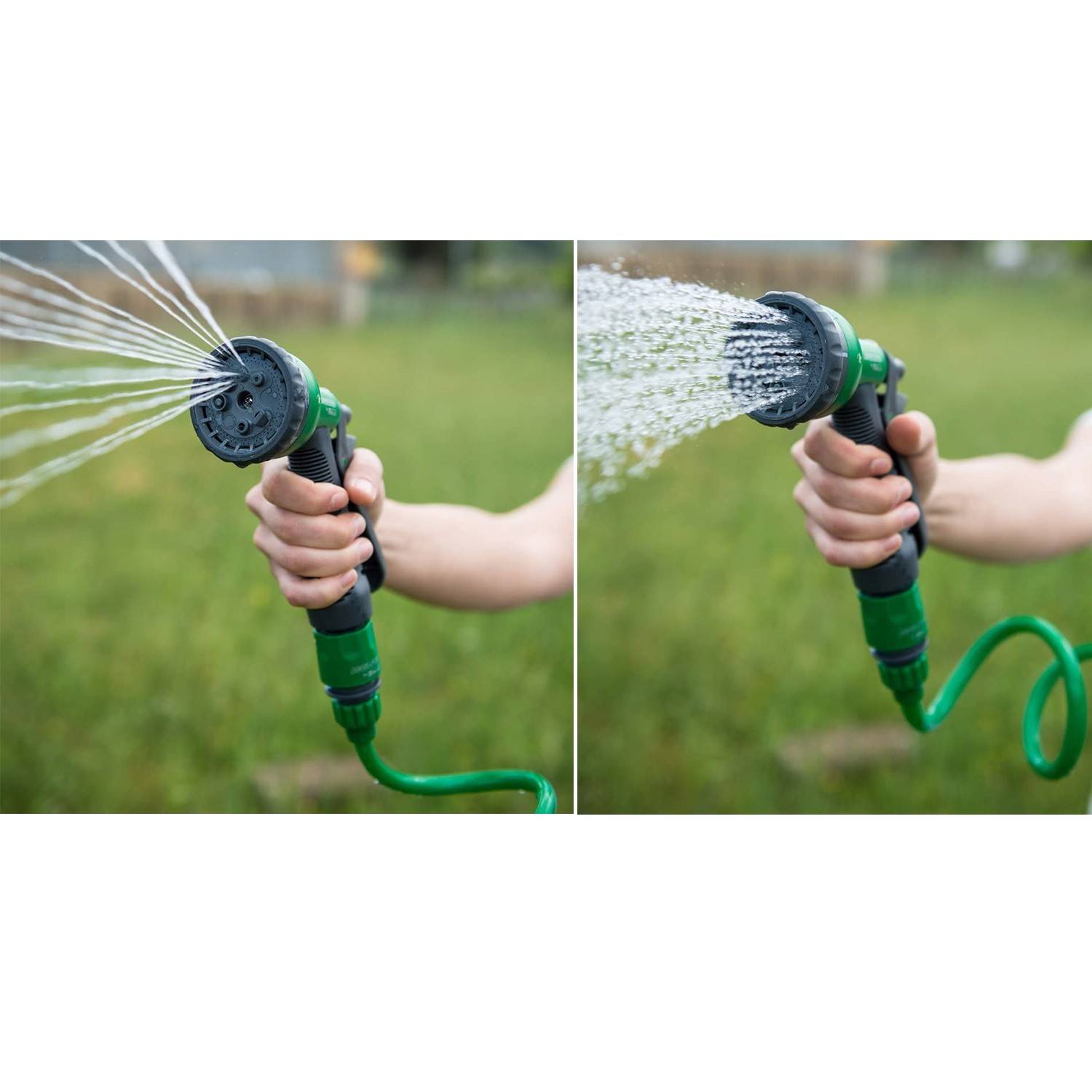 Kit tuyau à spirale pour arrosage, BMI, 15 m, vert/gris, arrosage jardin, pelouse - Image 4