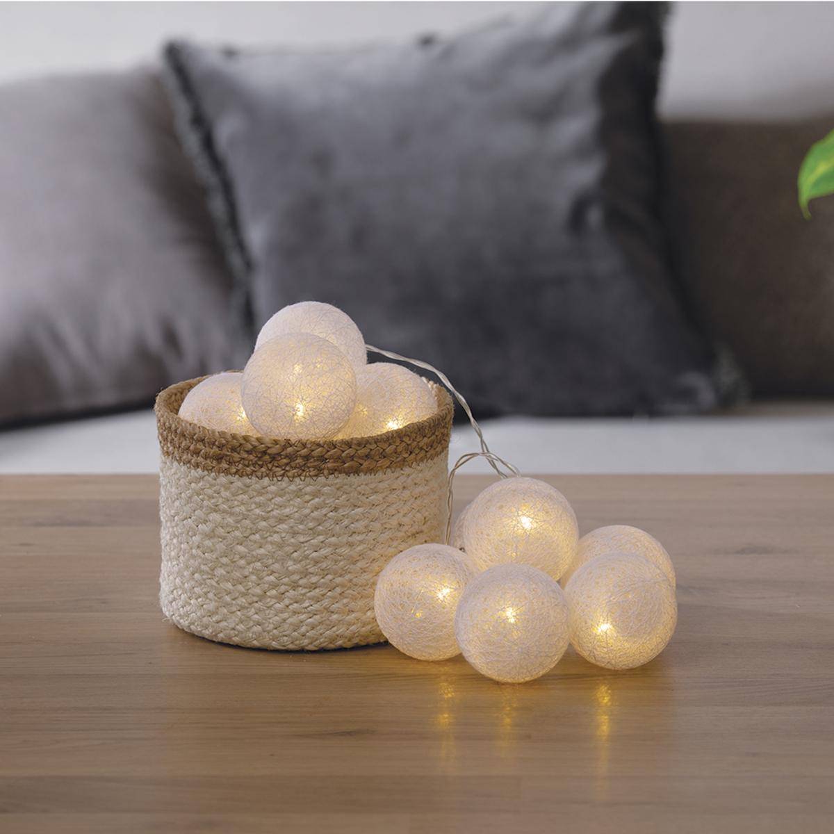 Atmosphera - Guirlande LED 10 boules pile blanc L165cm - Atmosphera Créateur d'intérieur - Image 3