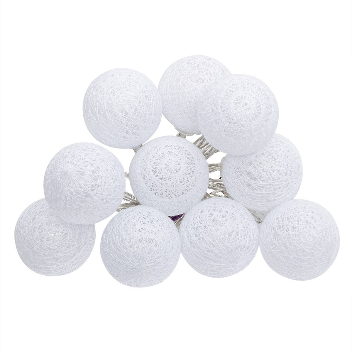 Atmosphera - Guirlande LED 10 boules pile blanc L165cm - Atmosphera Créateur d'intérieur - Image 2