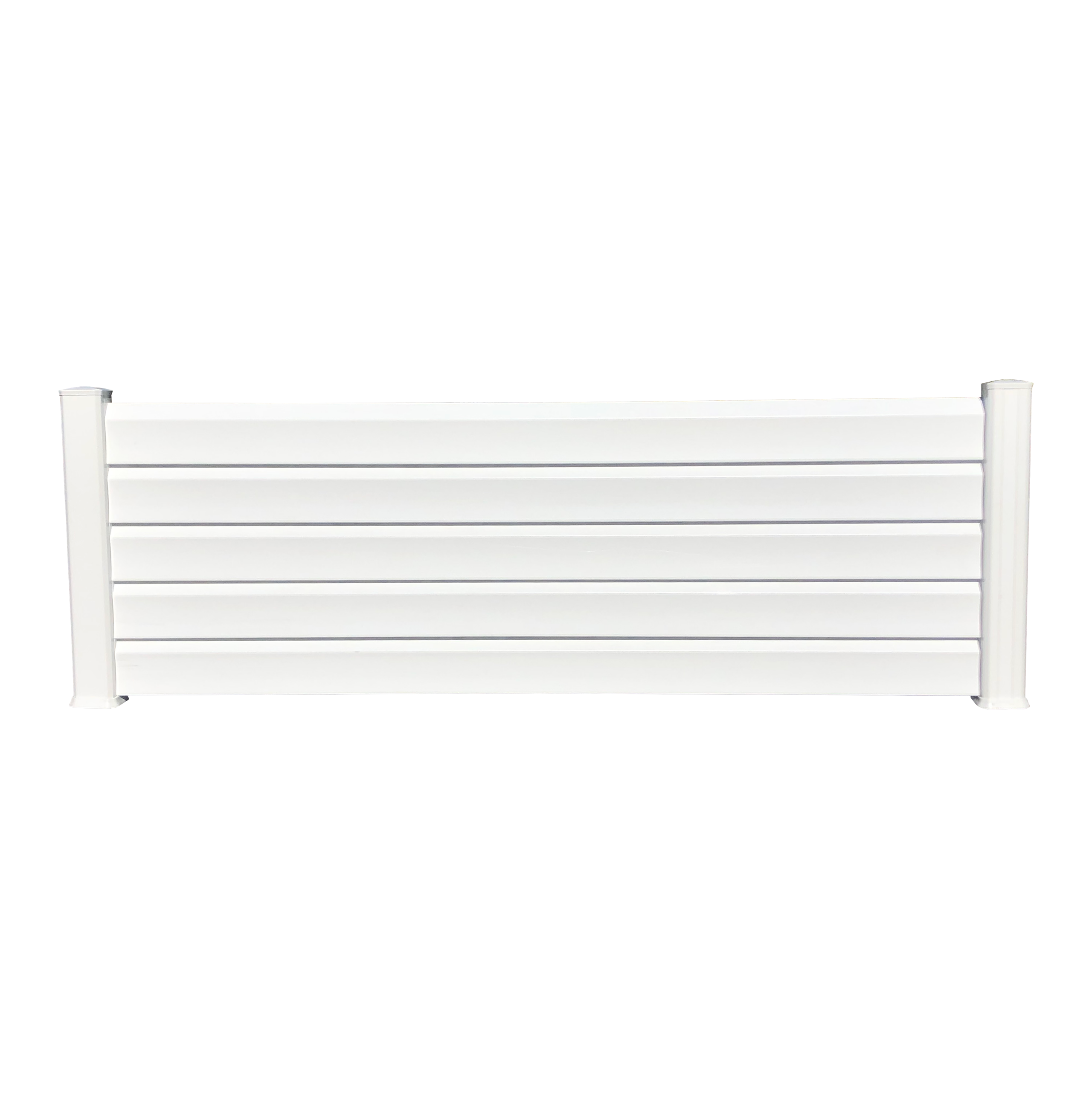 Portail Packit - Clôture PVC Persienne 5 lames en kit dim. L.2100 mm (poteaux compris) X H.700 mm Blanc