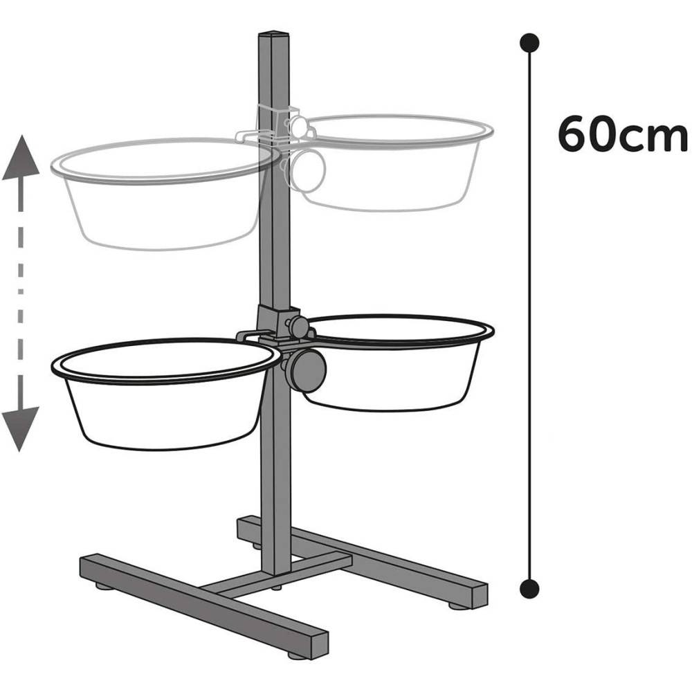 Bar a chien Otis hauteur max 60 cm bol ø 25 cm, 2,5 litres pour chien. - Imagen 2