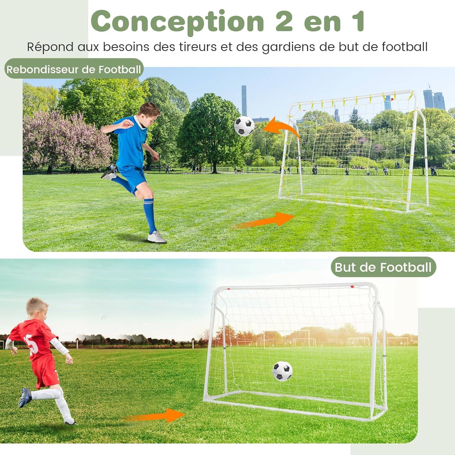 But de football en acier robuste 500x200cm pour jardin noir - Exit Toys