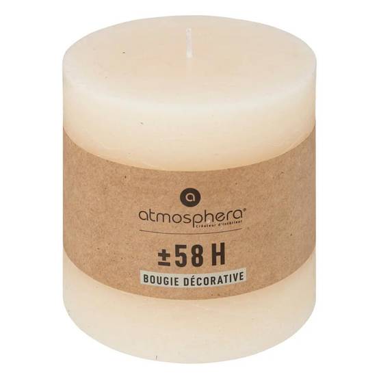 Bougie Cylindrique "Rustic" 10cm Ivoire - Image 2