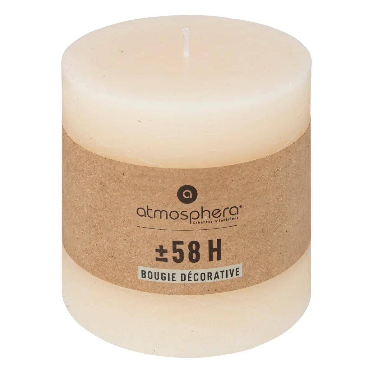Bougie Cylindrique "Rustic" 10cm Ivoire - Image 2