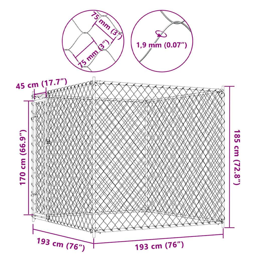 Vidaxl - Chenil d'extérieur pour chiens 193x193x185 cm vidaXL 145027 - Imagen 3