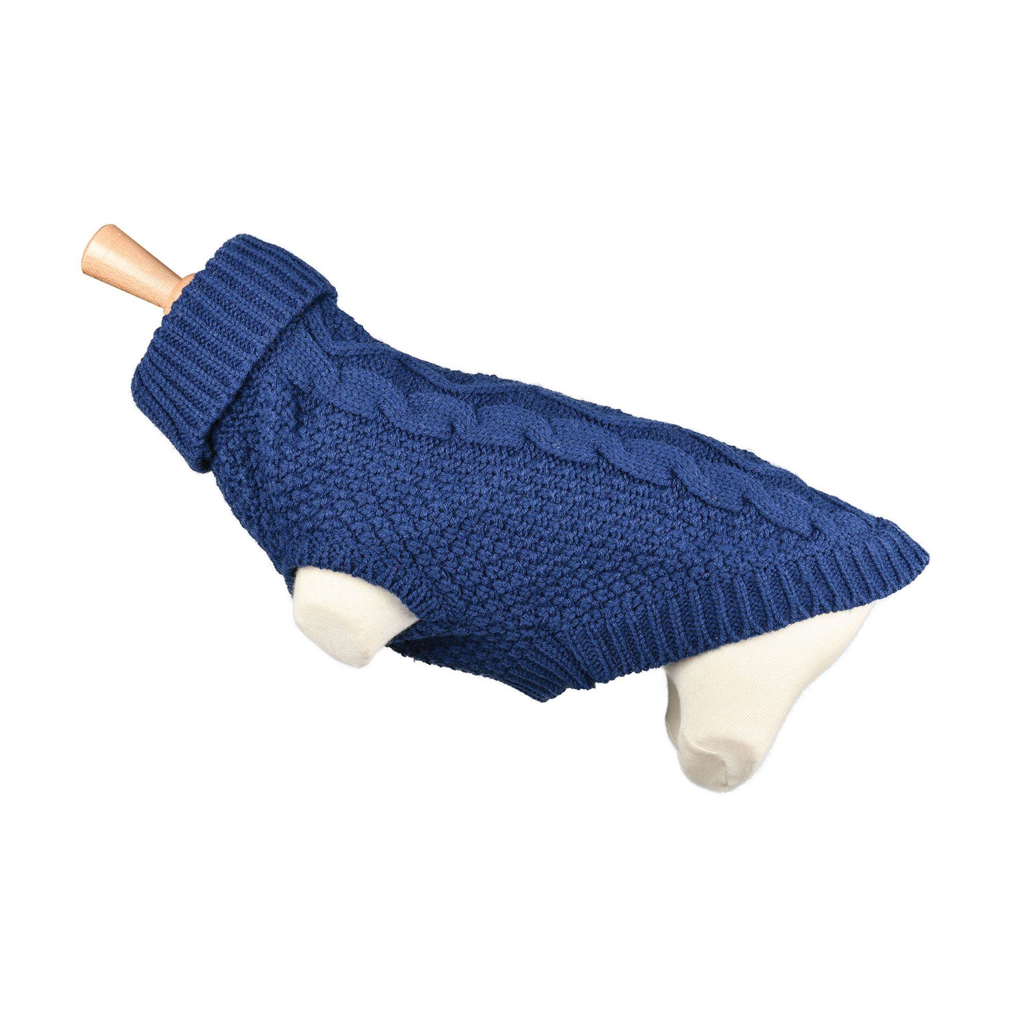 Pull fantaisie pour chien Bleu Torsadé Taille : T30 DOOGY CLASSIC
