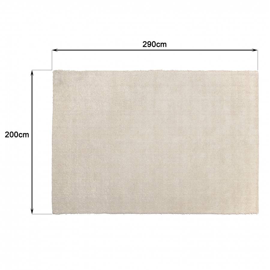Macabane - CHARLES - Tapis rectangulaire 200x290cm en laine bouclée couleur ivoire - Imagen 8