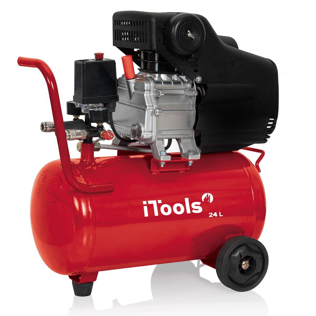 Compresseur d'air 24 Litres 8 bar 2CV 1.5KW 115 PSI + Kit Air comprimé 5 Pièces ITOOLS - Imagen 2