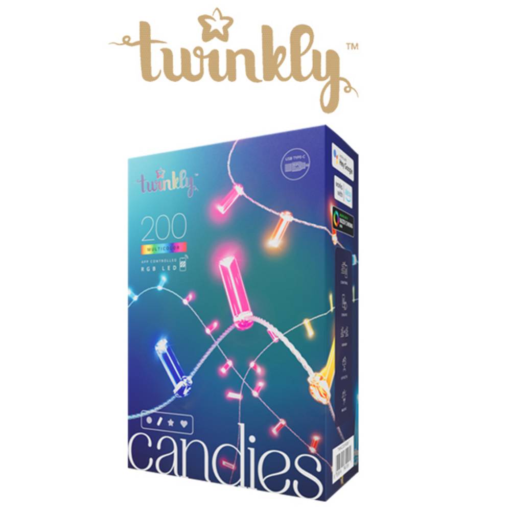 Guirlande Bougie connectéee IP20 12m 200 LEDS RGB fil transparent TWINKLY CANDIES - Imagen 2