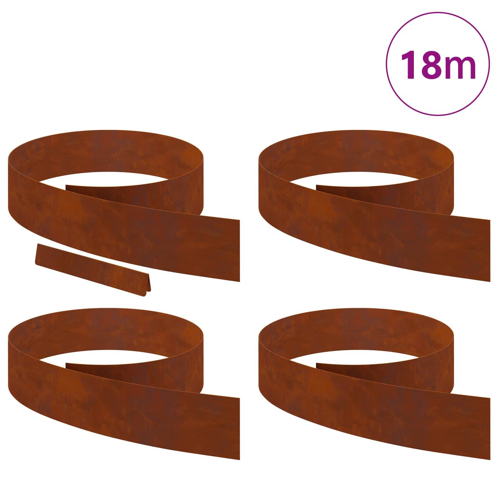 PANGIVO - Bordure de pelouse acier patiné rouillé 450 x 0.05 x 15 cm - PANGIVO - Image 3