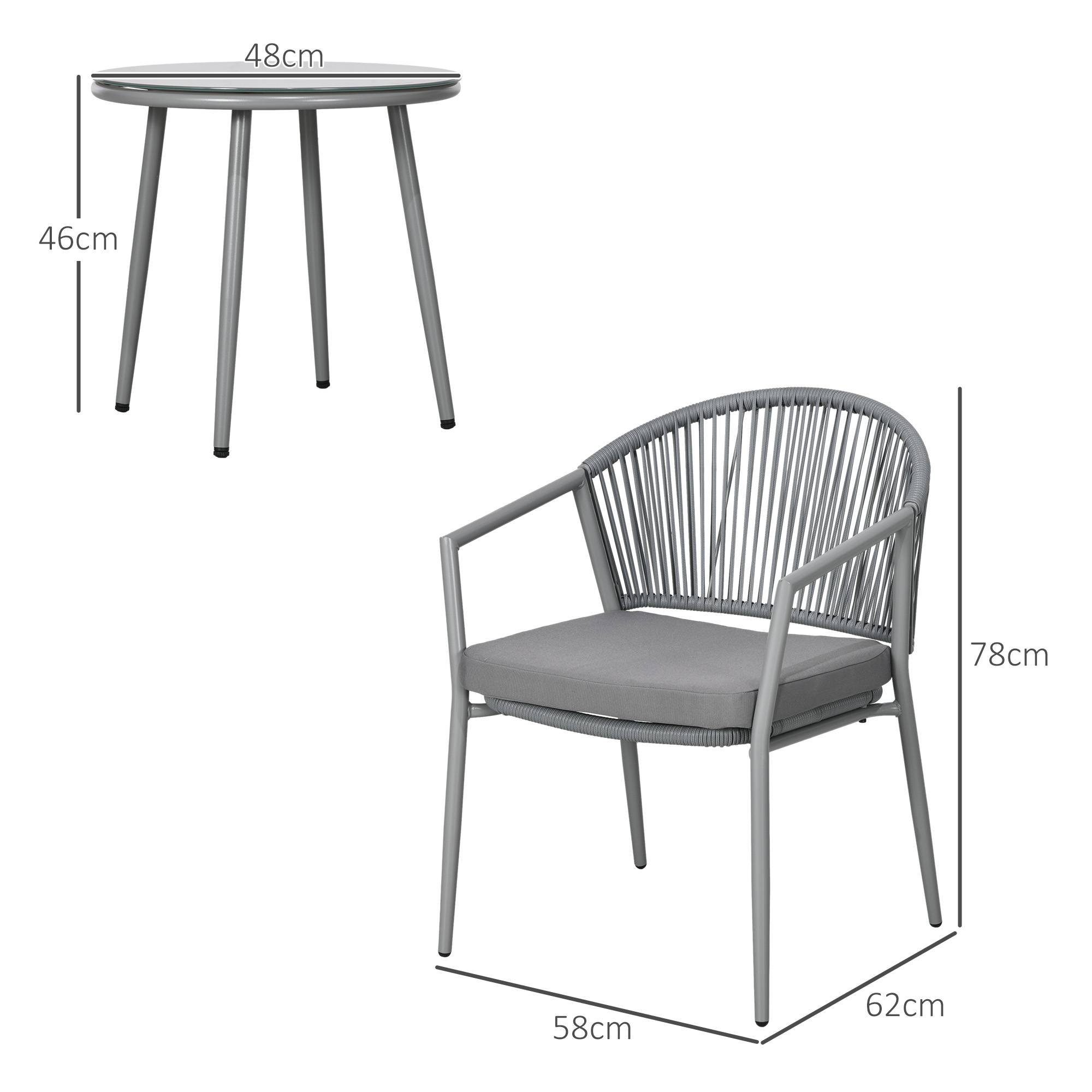 Fauteuil jardin 2 places + table : acier gris, mobilier balcon, idéal jardin/terrasse - Image 3
