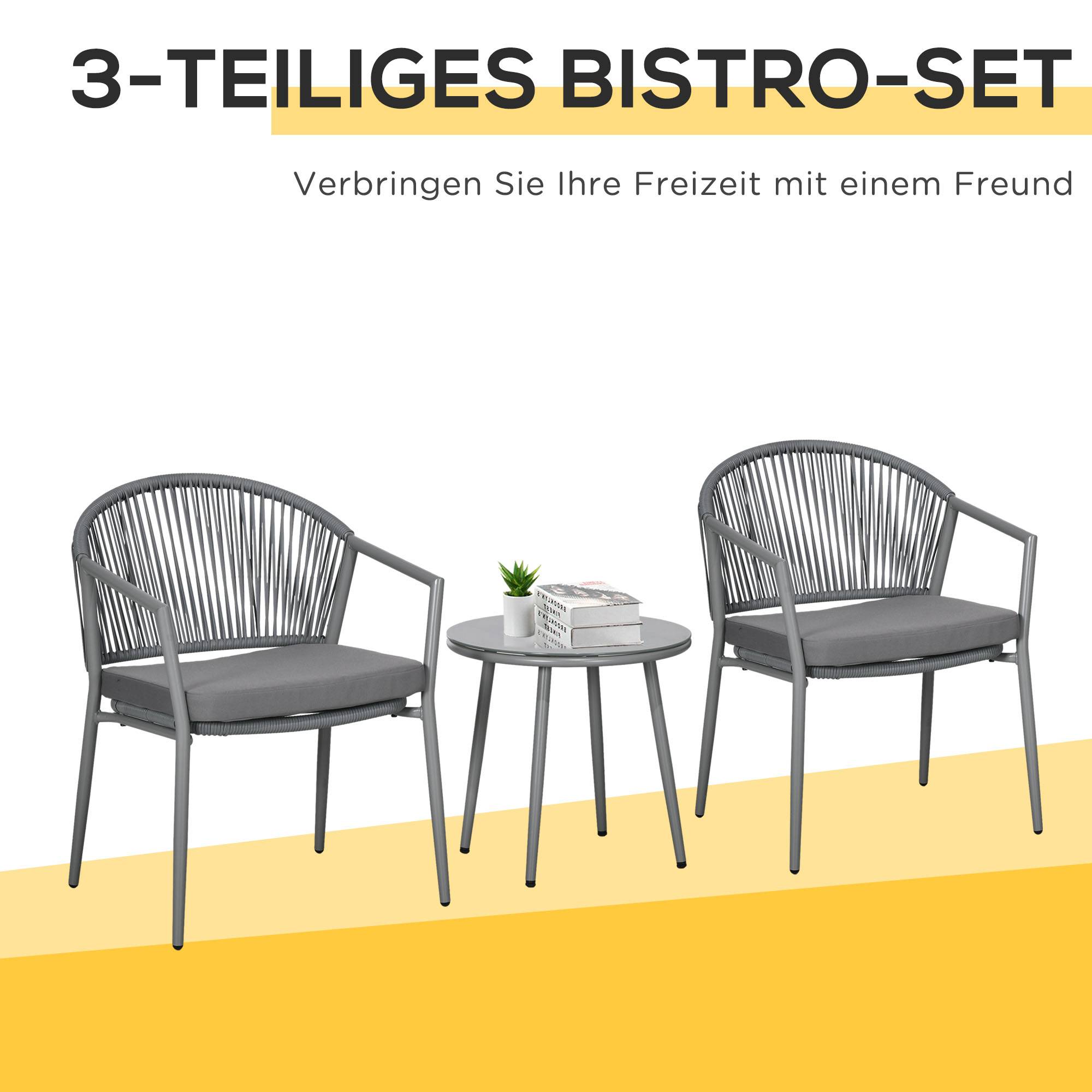 Fauteuil jardin 2 places + table : acier gris, mobilier balcon, idéal jardin/terrasse - Image 4