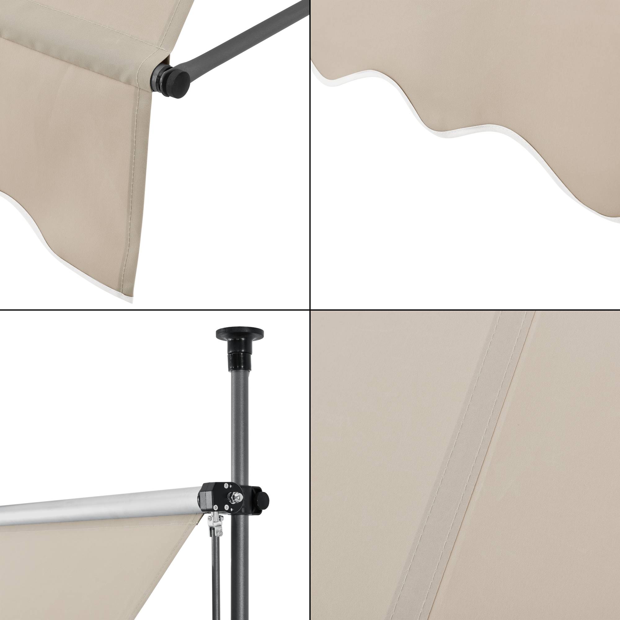 Pro.Tec - Store Banne Manuel Auvent Téléscopique 350 x 120 x 220-309 cm Sable  [pro.tec] - Image 6