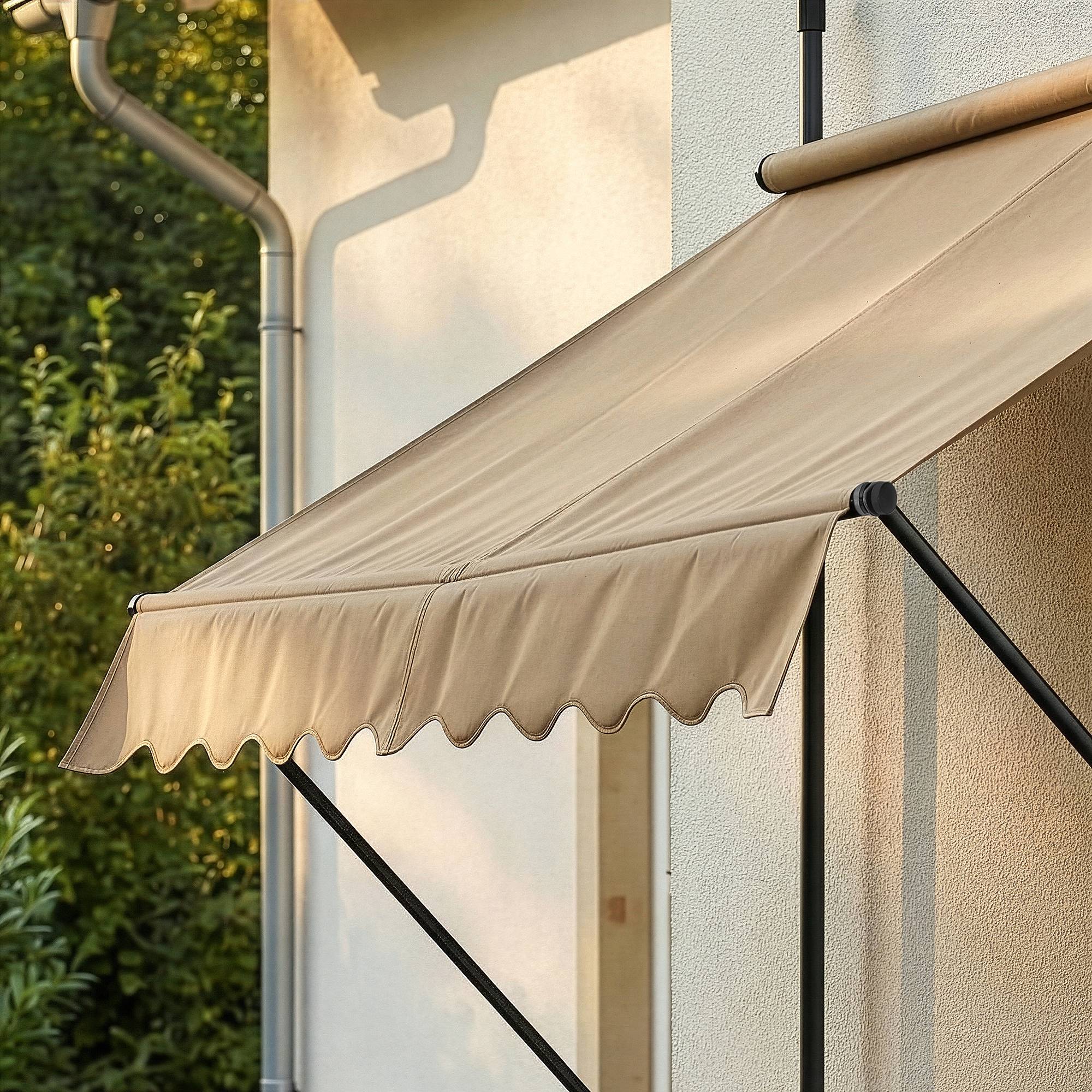 Pro.Tec - Store Banne Manuel Auvent Téléscopique 350 x 120 x 220-309 cm Sable  [pro.tec] - Imagen 5