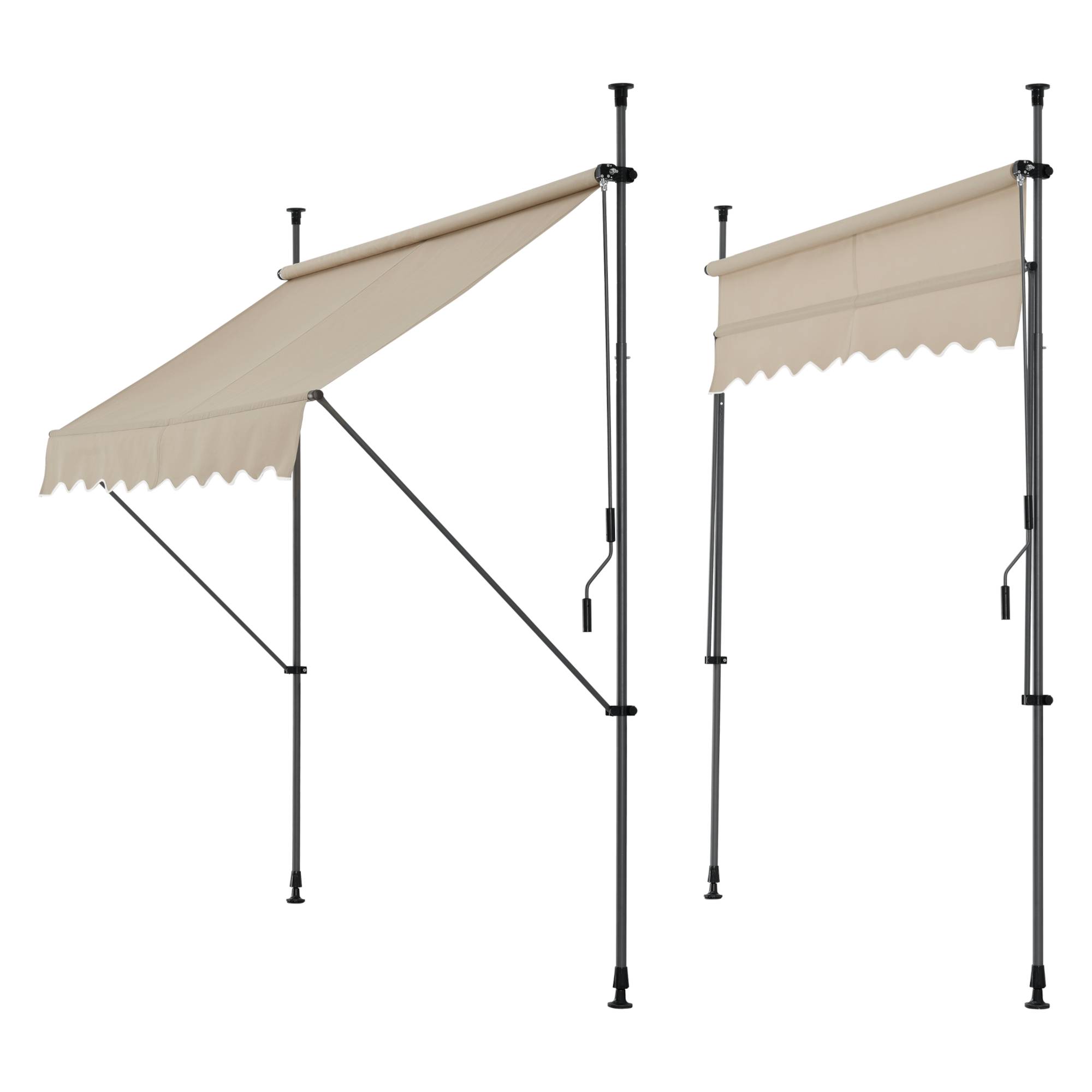Pro.Tec - Store Banne Manuel Auvent Téléscopique 350 x 120 x 220-309 cm Sable  [pro.tec] - Image 1