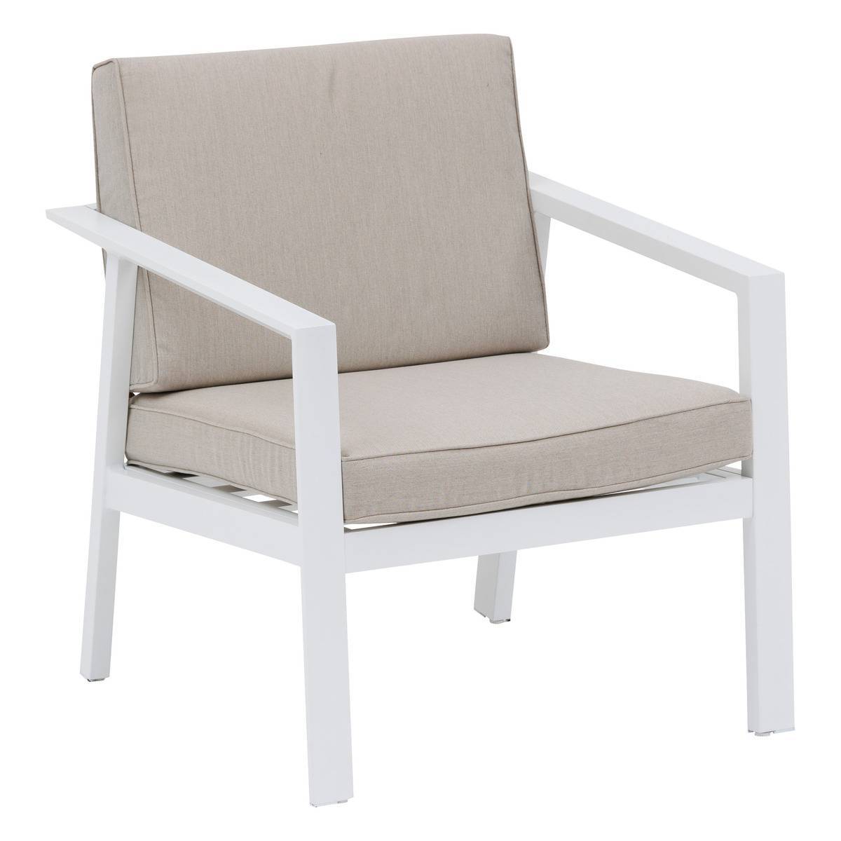 Hesperide - Fauteuil de salon de jardin "Pavane" blanc en aluminium traité époxy Hespéride - Imagen 1