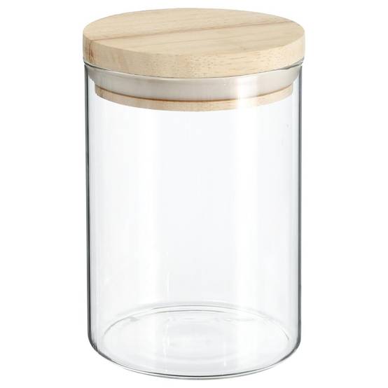 Bocal en Verre "Pops" 600ml Transparent & Naturel - Image 1