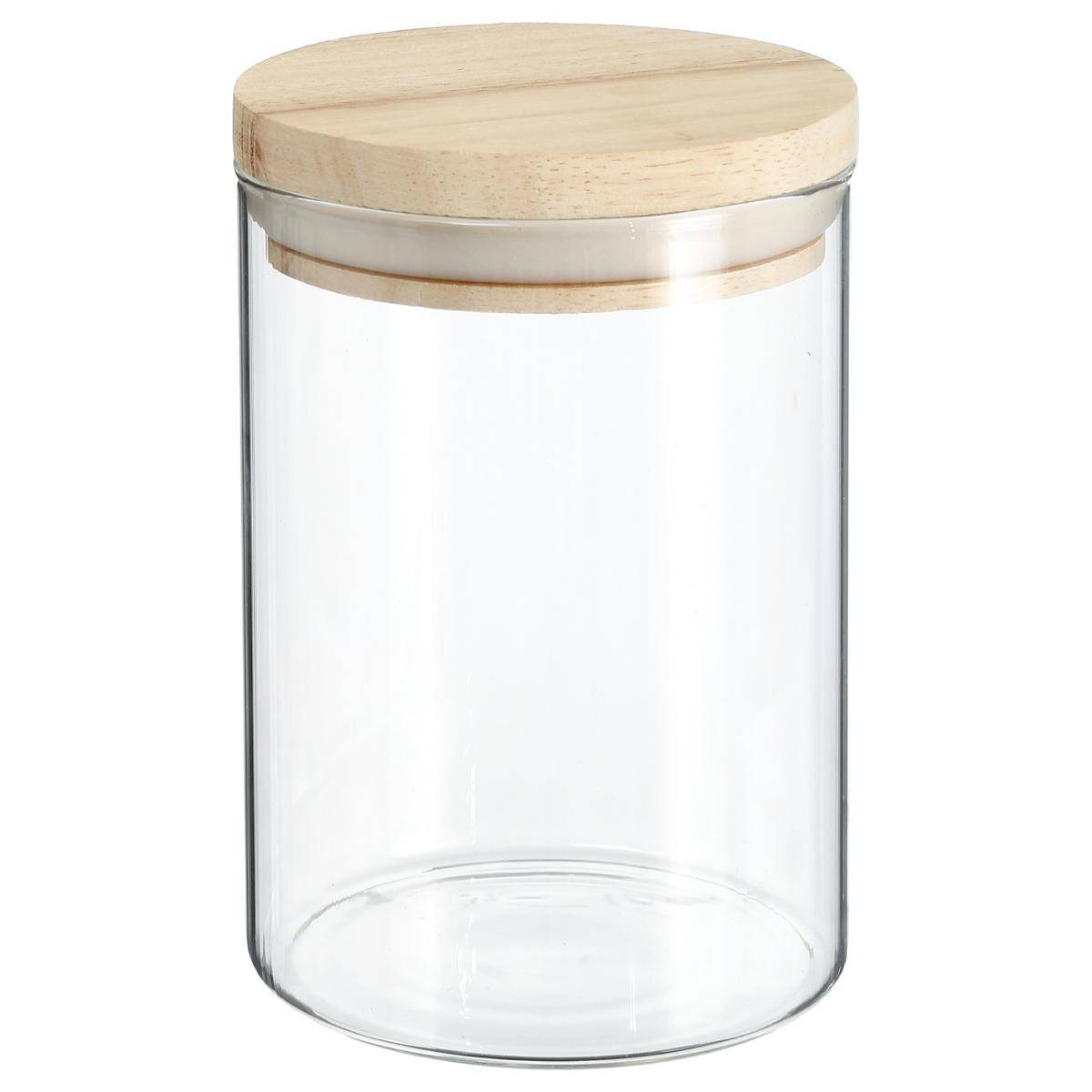 Bocal en Verre "Pops" 600ml Transparent & Naturel - Image 1