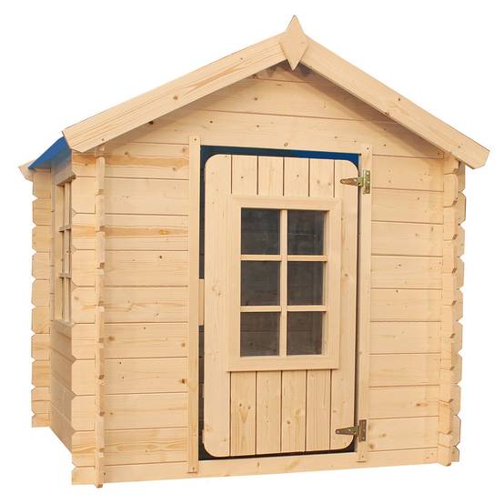 Timbela - Maison en bois pour enfants 111x114xH121 cm / 0.9 m² avec Toit bleu - Maison jardin enfant exterieur bois - 13 mm d’épaisseur - Timbela M570M-1 - Image 3