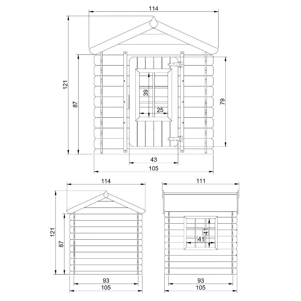 Timbela - Maison en bois pour enfants 111x114xH121 cm / 0.9 m² avec Toit bleu - Maison jardin enfant exterieur bois - 13 mm d’épaisseur - Timbela M570M-1 - Image 6
