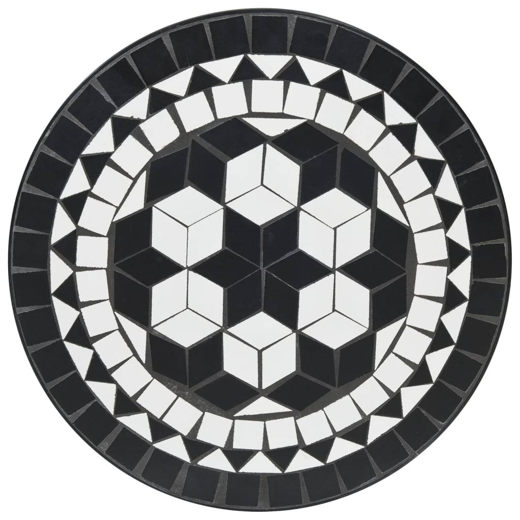 Maison Chic - Table de jardin - Table de bistro mosaïque noir et blanc Ø50x70 cm céramique HL908 - Image 6