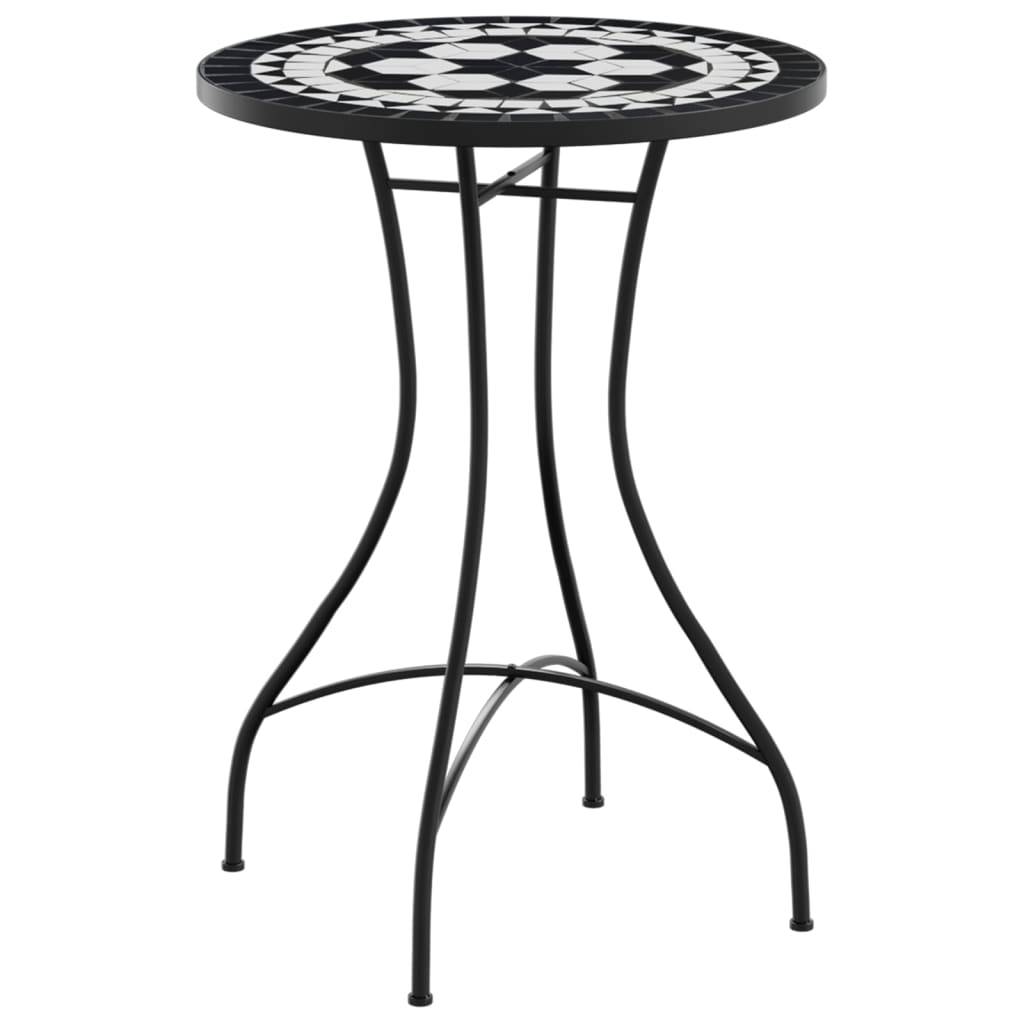 Maison Chic - Table de jardin - Table de bistro mosaïque noir et blanc Ø50x70 cm céramique HL908 - Image 1